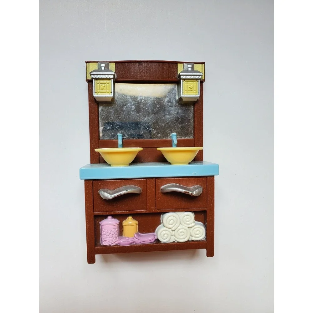 Mattel Fisher Price Loving Family Bathroom Sink Vanity Doll House Furniture 2008